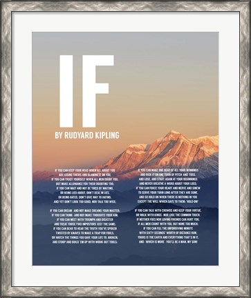 Framed If by Rudyard Kipling - Mountain Sunset Print