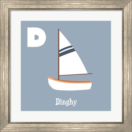 Framed Transportation Alphabet - D is for Dinghy Print