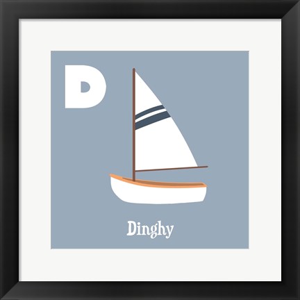 Framed Transportation Alphabet - D is for Dinghy Print