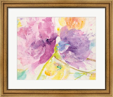 Framed Spring Abstracts Florals I Print