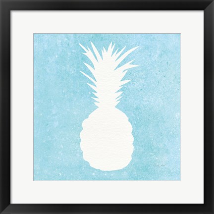 Framed Tropical Fun Pineapple Silhouette I Print