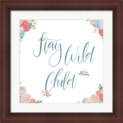 Framed Spirit Stallion VI Blush and Teal Print