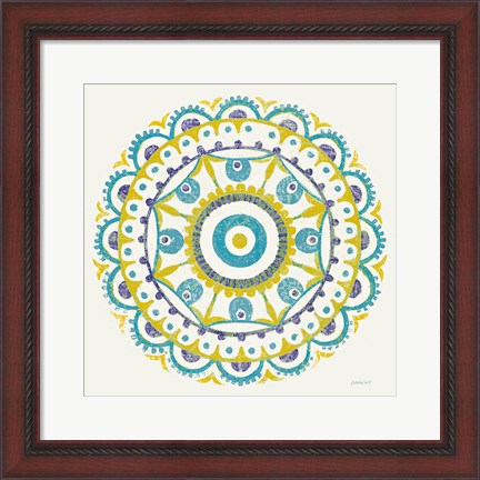 Framed Lakai Circle VI Blue and Yellow Print