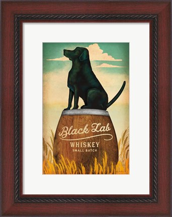 Framed Black Lab Whiskey Print