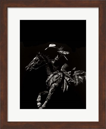 Framed Scratchboard Rodeo I Print