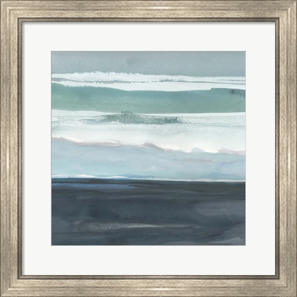 Framed Teal Sea I Print