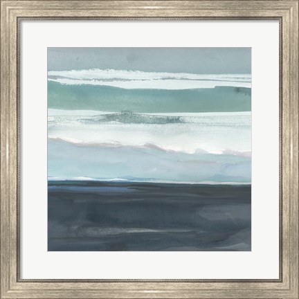 Framed Teal Sea I Print