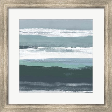 Framed Teal Sea II Print