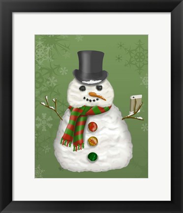 Framed Snowman Selfie Print