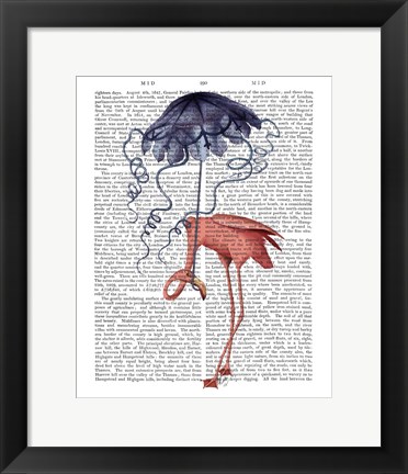 Framed Flamingo and Parasol Print