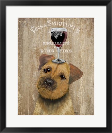 Framed Dog Au Vin, Border Terrier Print