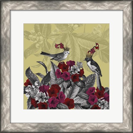 Framed Blooming Birds, Azalea Print