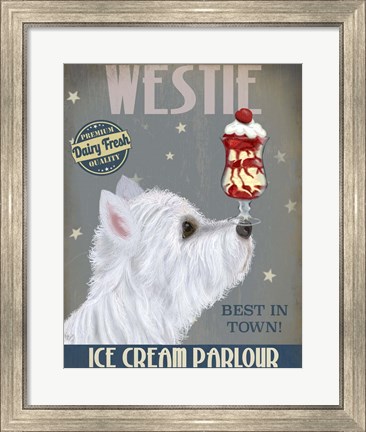 Framed Westie Ice Cream Print