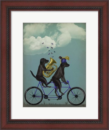 Framed Black Labrador Tandem Print