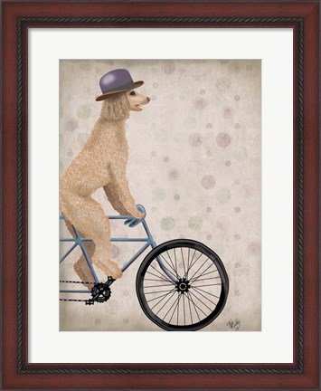 Framed Poodle on Bicycle, Cream Print