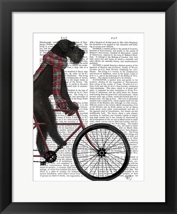 Framed Schnauzer on Bicycle, Black Print