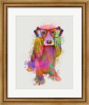 Framed Rainbow Splash Cocker Spaniel, Full Print