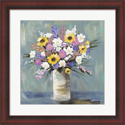 Framed Mixed Pastel Bouquet I Print