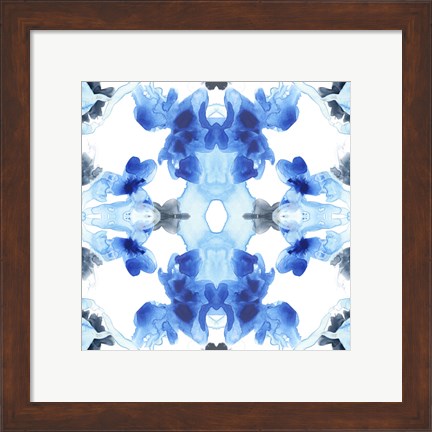 Framed Blue Kaleidoscope III Print