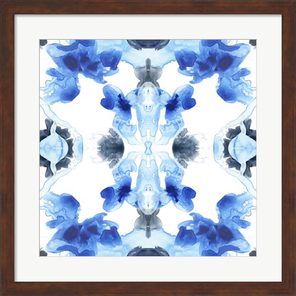 Framed Blue Kaleidoscope IV Print