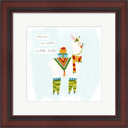 Framed Fa-la-la-la Llama II Print