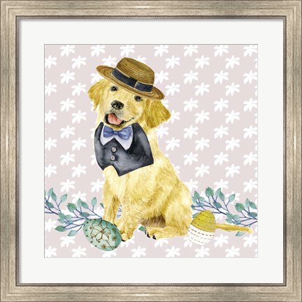 Framed Easter Pups III Print