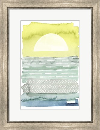 Framed Sunrise Sea I Print