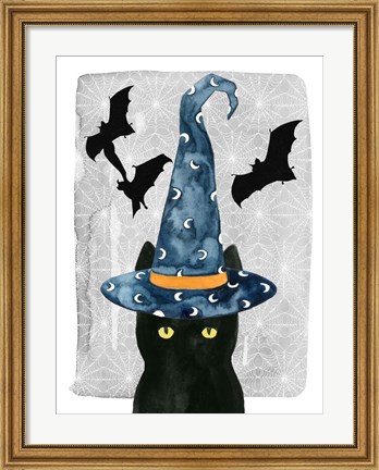 Framed Black Cat I Print