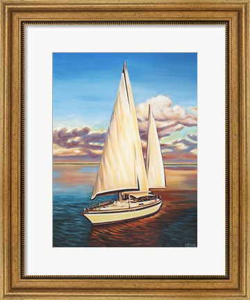 Framed Sunset Cruise I Print