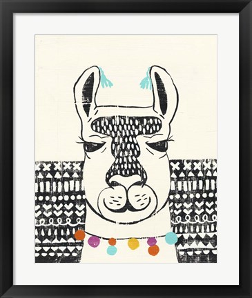 Framed Party Llama III Print