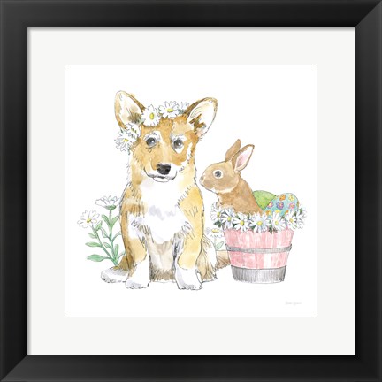 Framed Easter Pups I Print