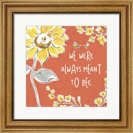 Framed Bee Happy IV Spice Print