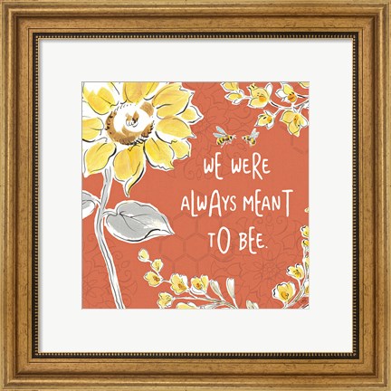 Framed Bee Happy IV Spice Print