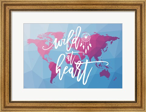 Framed Geo Map Boho I Print