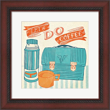 Framed Let&#39;s Do Coffee Orange Print