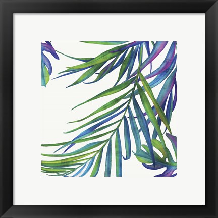 Framed Colourful Leaves III Print