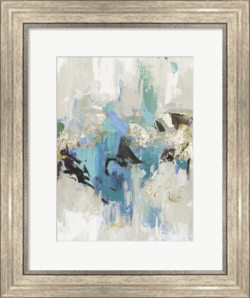 Framed Blue Silver I Print