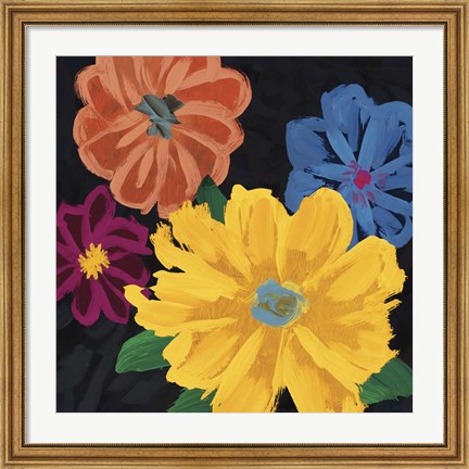 Framed Bright Flowers I Print