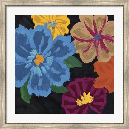 Framed Bright Flowers II Print