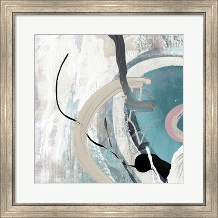 Framed Tangled II Teal Print