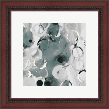 Framed Teal Spatter IV Print