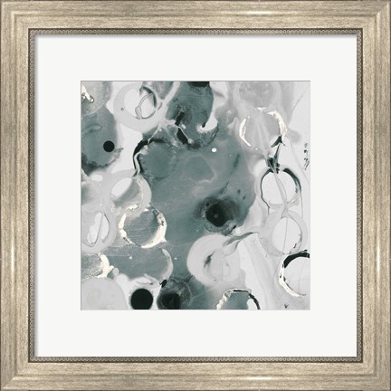 Framed Teal Spatter IV Print