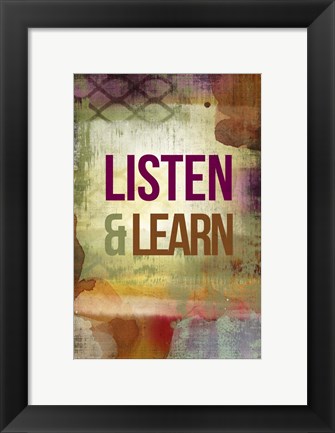 Framed Listen &amp; Learn Print