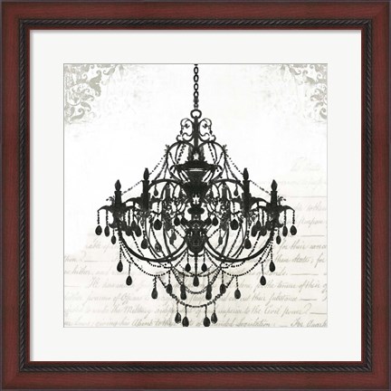 Framed Black Chandelier II Print