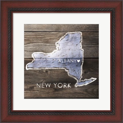 Framed New York Rustic  Map Print