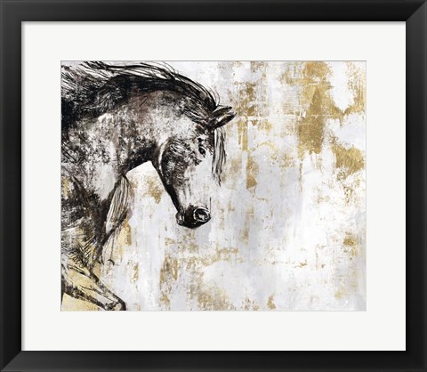 Framed Equestrian Gold III Print