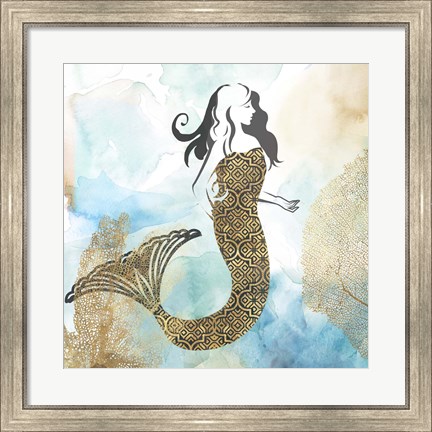 Framed Mermaid I Print