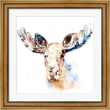 Framed Watercolour Moose Print