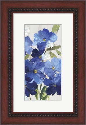 Framed Cobalt Poppies III Print