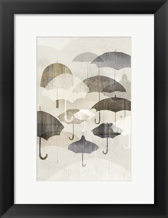 Framed Umbrella Rain II Print